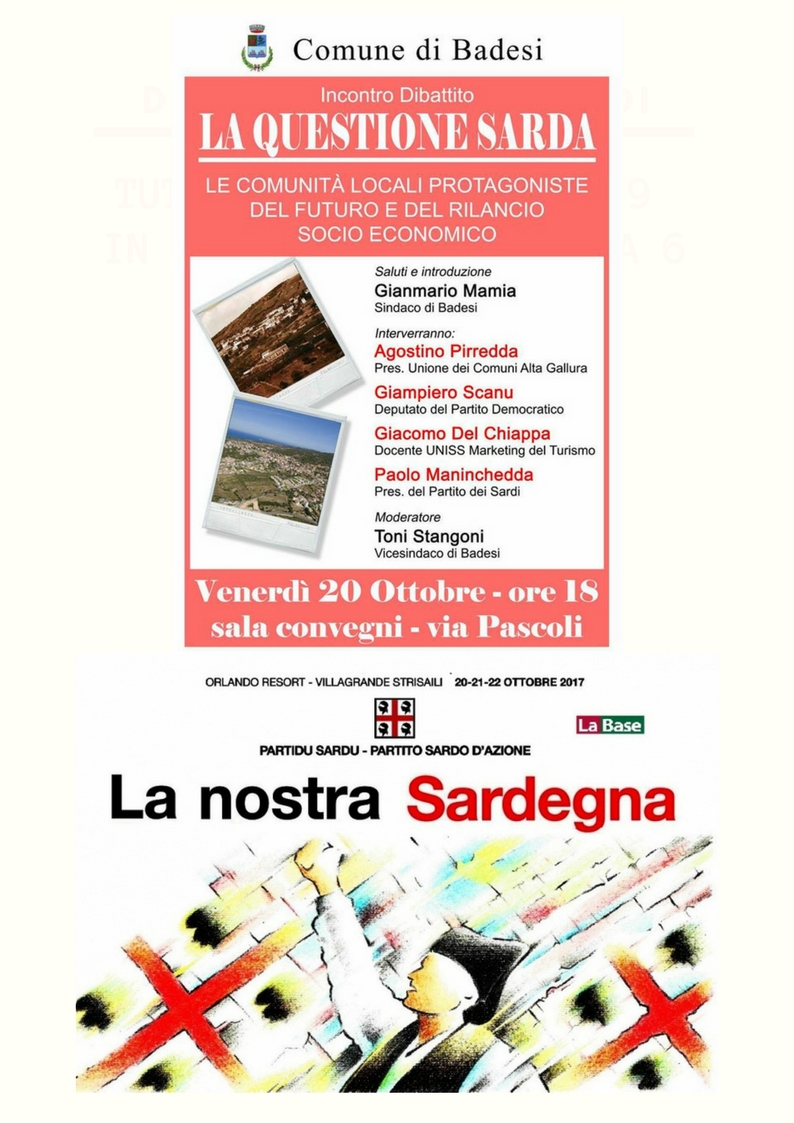 Domani a Badesi, sabato a Villagrande